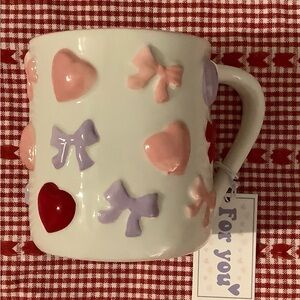 SHEFFIELD HOME Valentines bows & hearts ceramic mug NEW